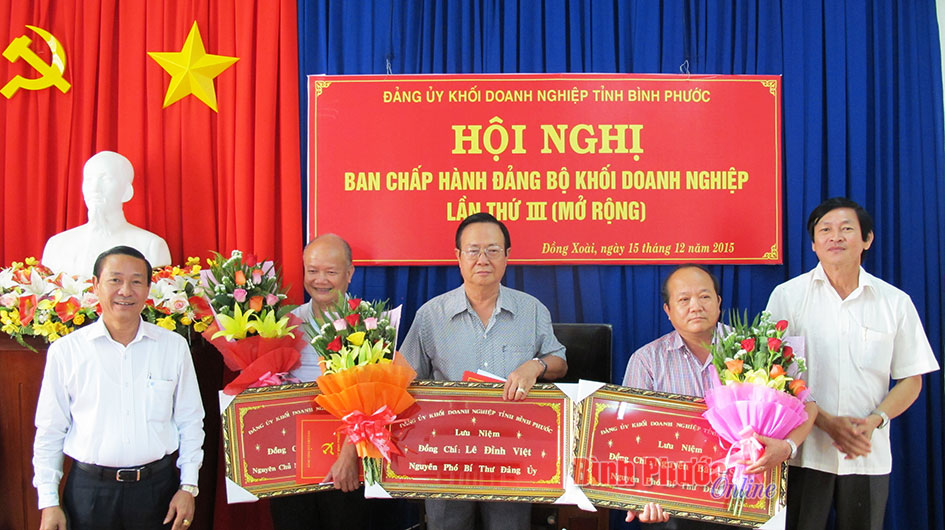 Trao quyết định nghỉ hưu cho 3 c&aacute;n bộ l&atilde;nh đạo Đảng ủy Khối Doanh nghiệp