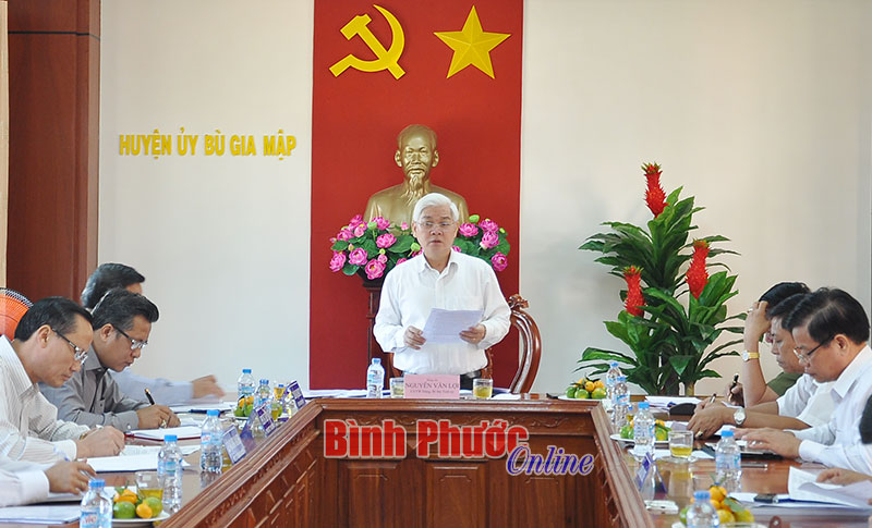 Thường trực Tỉnh ủy l&agrave;m việc với c&aacute;c huyện, thị ủy: B&ugrave; Gia Mập, B&ugrave; Đốp, Hớn Quản, B&igrave;nh Long