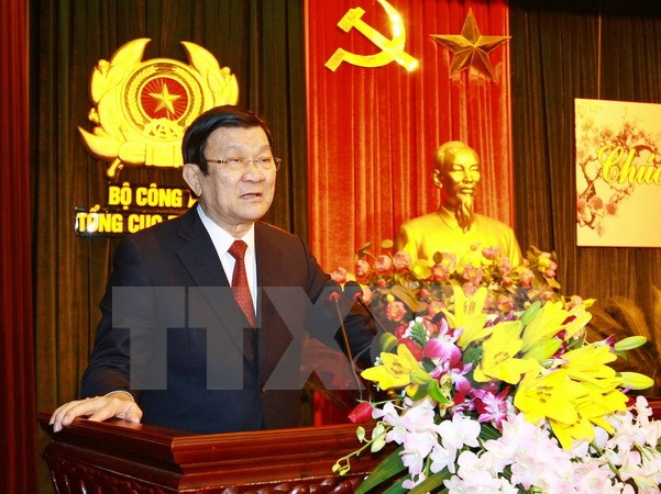 Chủ tịch nước ch&uacute;c Tết c&aacute;c cơ quan Đảng ủy v&agrave; Tổng cục T&igrave;nh b&aacute;o