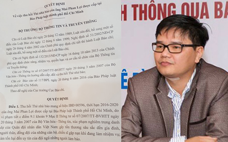 Tạm đ&igrave;nh chỉ chức vụ, c&ocirc;ng việc của &ocirc;ng Mai Phan Lợi