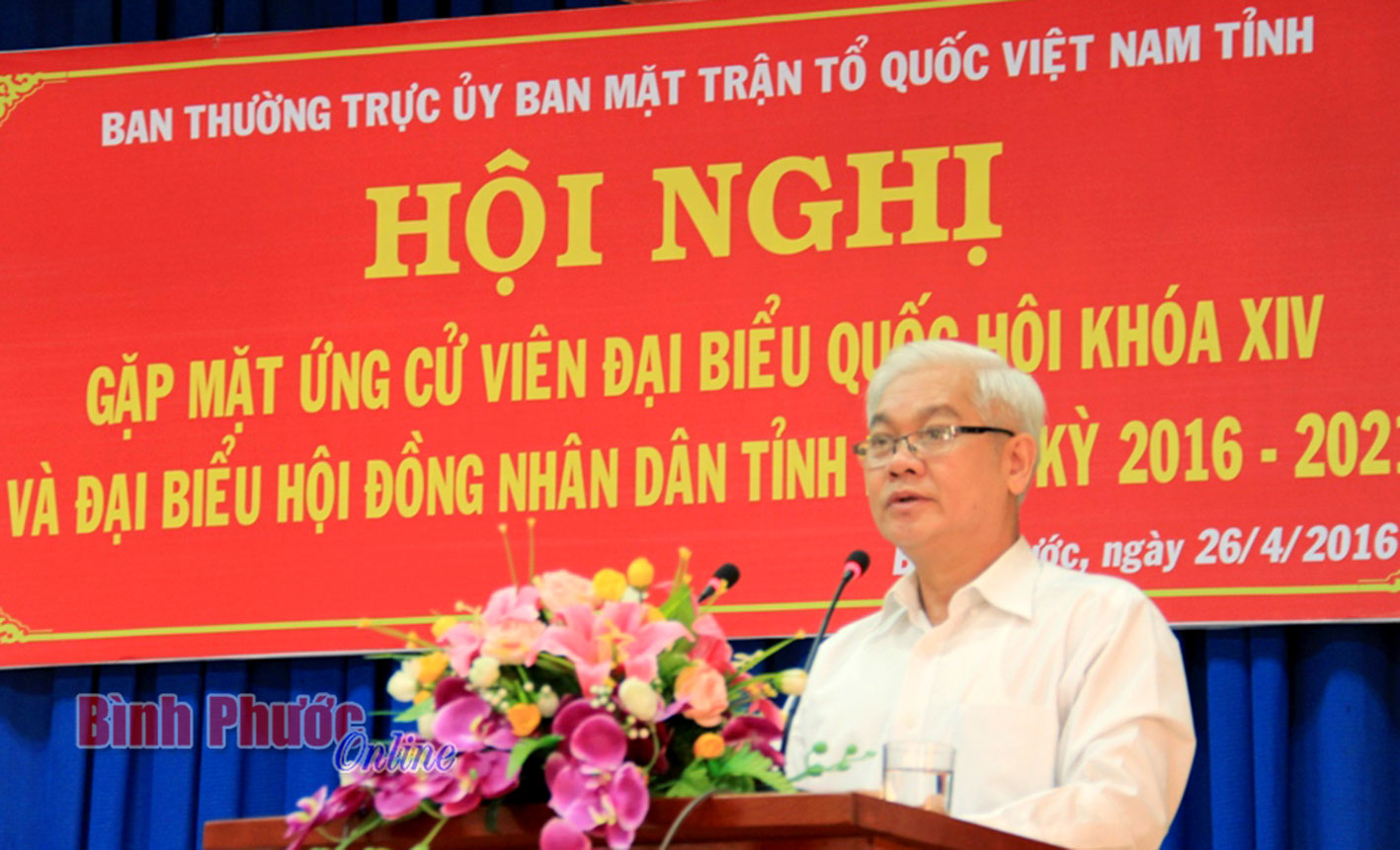 Gặp mặt ứng cử vi&ecirc;n đại biểu Quốc hội v&agrave; HĐND tỉnh