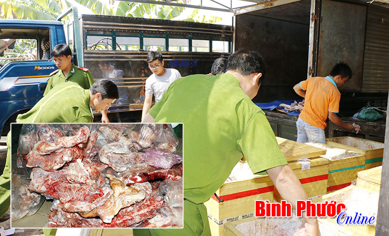 Tiêu hủy 1.582,2kg sản phẩm động vật không rõ nguồn gốc