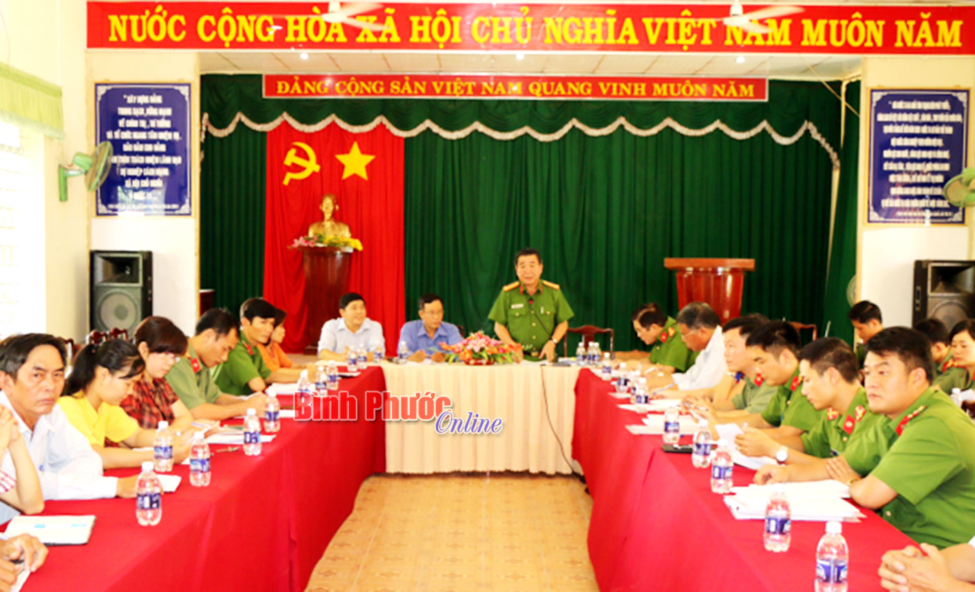 Ban chỉ đạo 138 Chính phủ khảo sát tình hình tội phạm tại xã Minh Hưng, huyện Chơn Thành