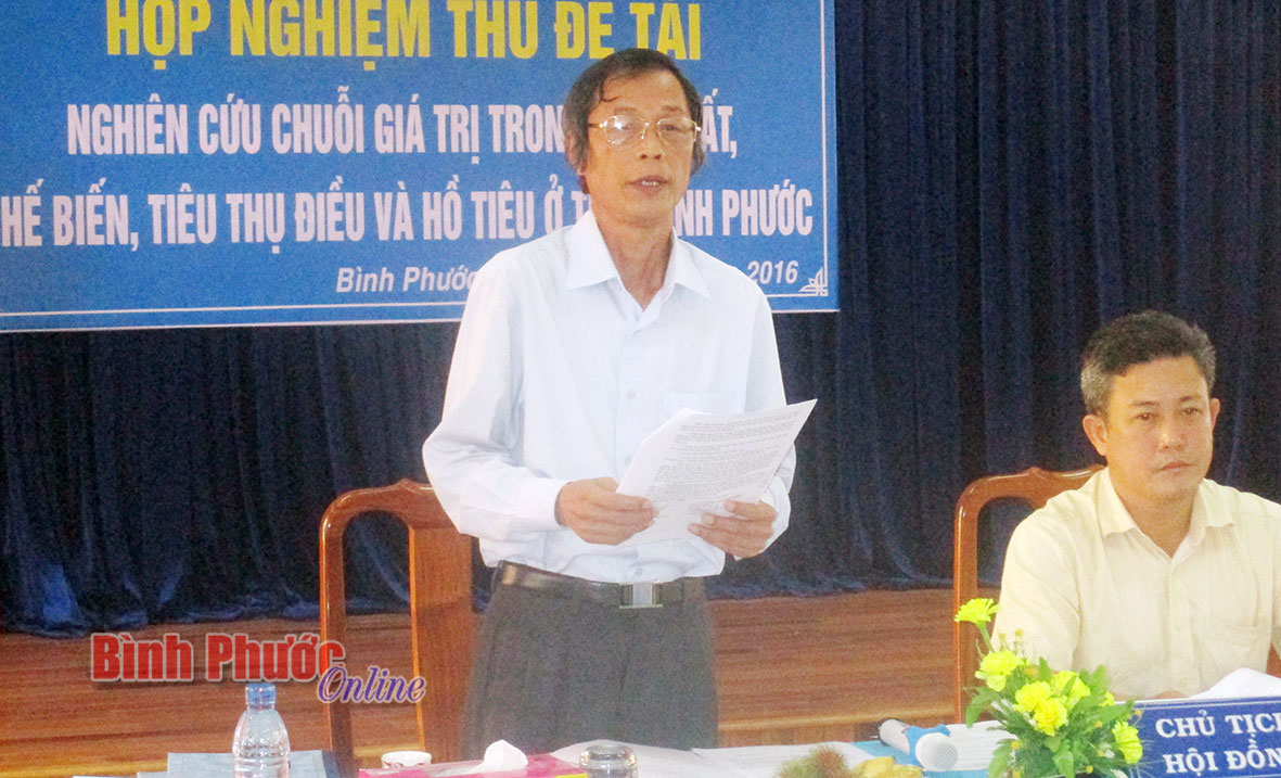 Đề tài cấp tỉnh về sản xuất, chế biến, tiêu thụ điều và hồ tiêu được nghiệm thu