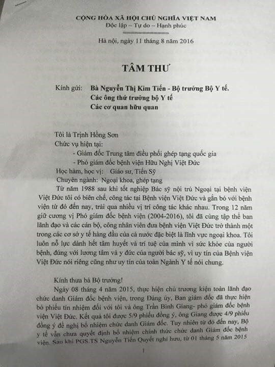 Bộ Y tế phản hồi "tâm thư" của phó Giám đốc Bệnh viện Việt Đức