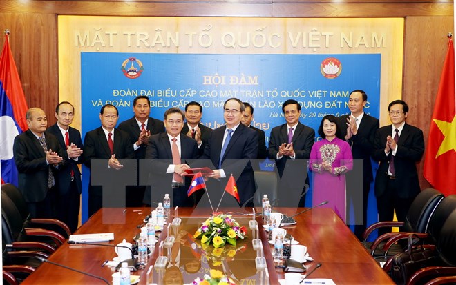Hai nước Việt Nam, L&agrave;o tăng cường hợp t&aacute;c c&ocirc;ng t&aacute;c mặt trận