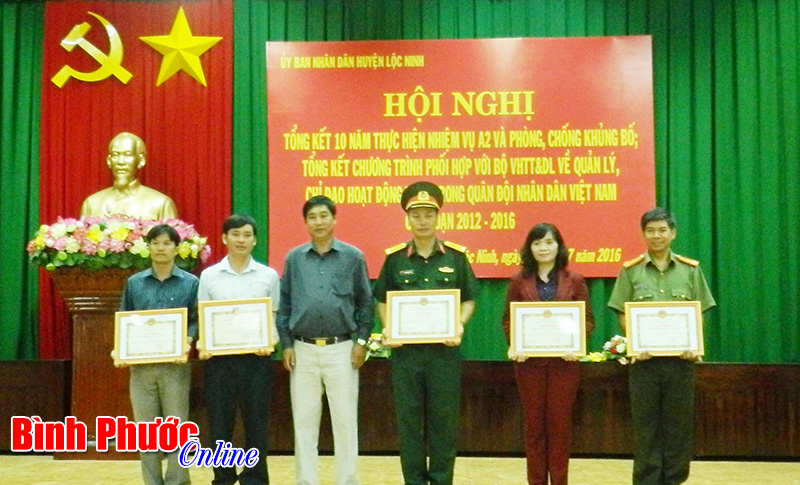 Huyện Lộc Ninh tổng kết 10 năm thực hiện nhiệm vụ A2 v&agrave; ph&ograve;ng, chống khủng bố