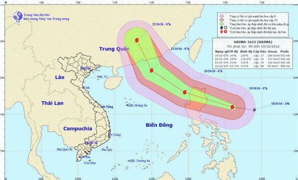 Bão số 7 giật cấp 10 tại Quảng Ninh, siêu bão Haima tiến vào Biển Đông