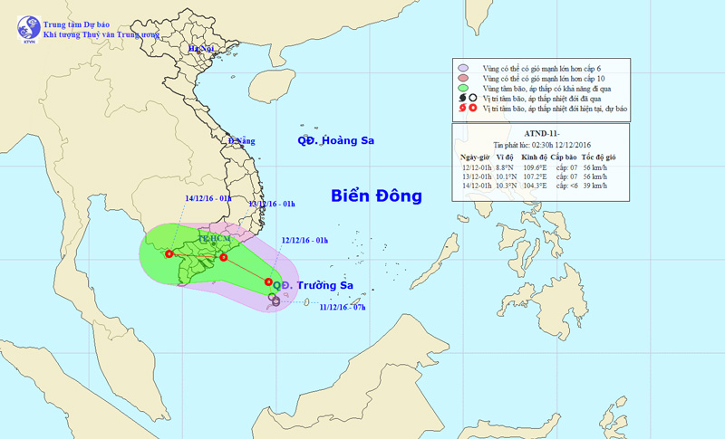 Tin áp thấp nhiệt đới trên biển Đông