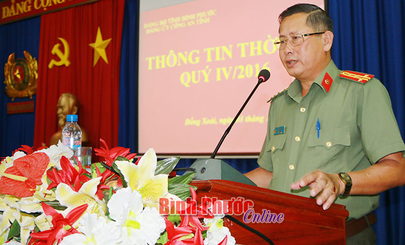 C&ocirc;ng an tỉnh th&ocirc;ng tin thời sự qu&yacute; IV năm 2016