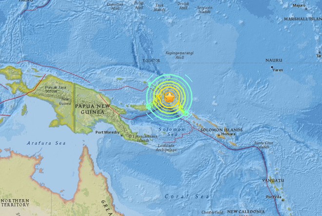 Động đất mạnh 8 độ Richter tại Papua New Guinea, cảnh báo sóng thần