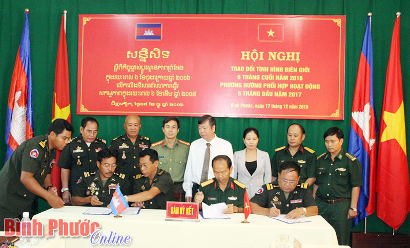 B&igrave;nh Phước v&agrave; Mudulkiri, Karatie, Tbong Khmum k&yacute; kết phối hợp bảo vệ bi&ecirc;n giới