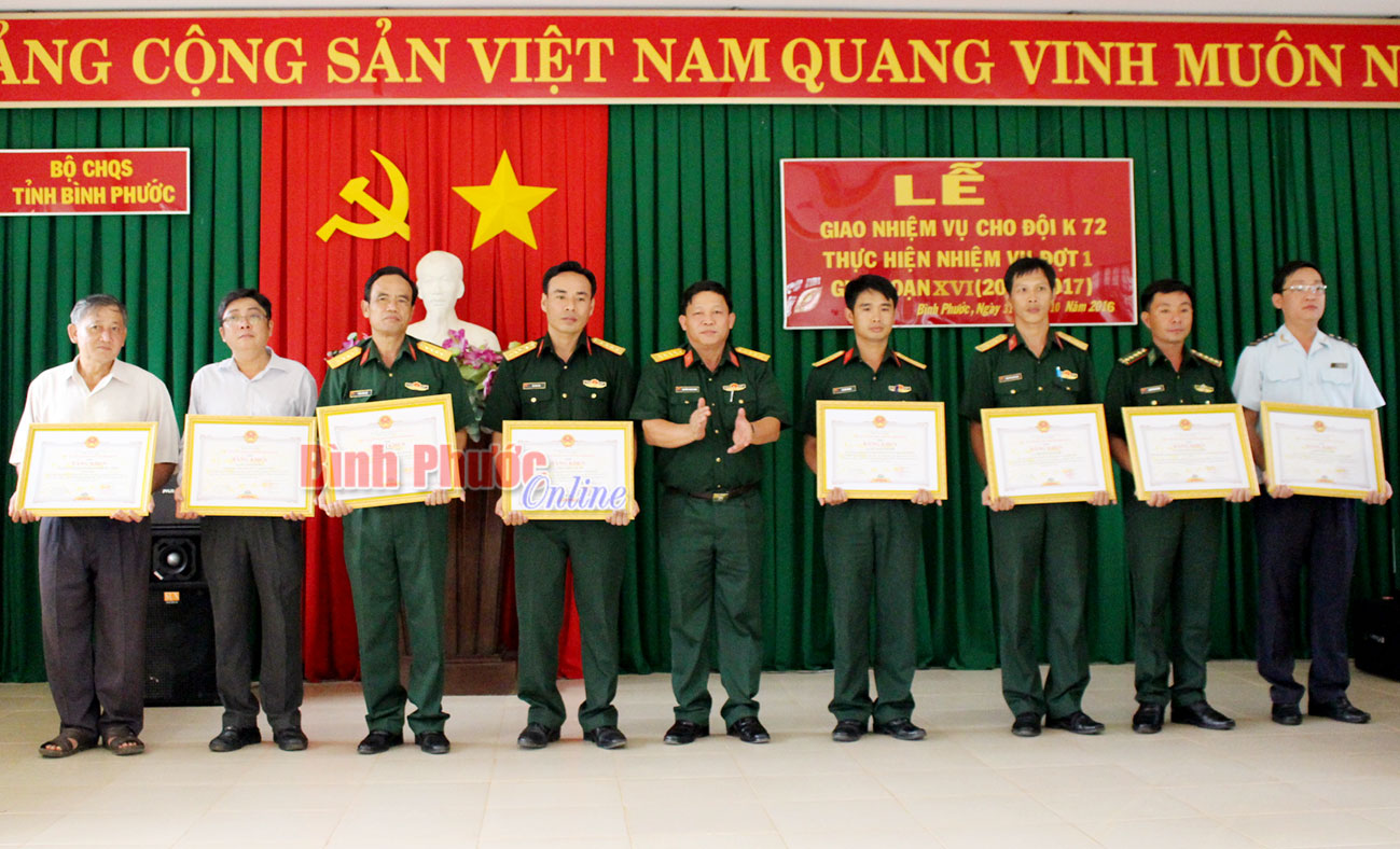 Đội K72 nhận nhiệm vụ đợt 1, giai đoạn 16 (2016-2017)