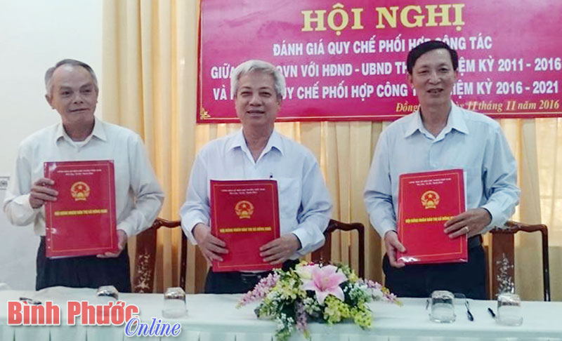 HĐND, UBND, Ủy ban MTTQVN Đồng Xo&agrave;i phối hợp thực hiện c&ocirc;ng t&aacute;c nhiệm kỳ 2011-2021