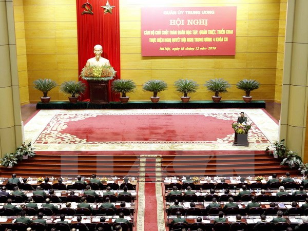 Hội nghị c&aacute;n bộ chủ chốt to&agrave;n qu&acirc;n qu&aacute;n triệt Nghị quyết Trung ương 4