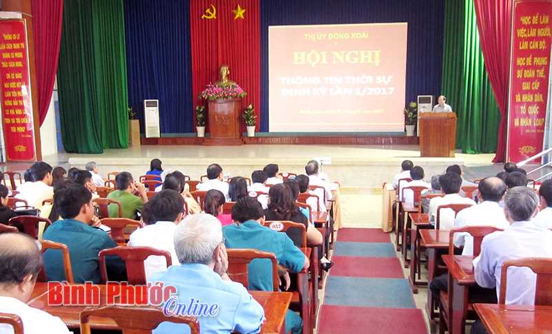 Thị ủy Đồng Xo&agrave;i th&ocirc;ng tin thời sự lần 1/2017