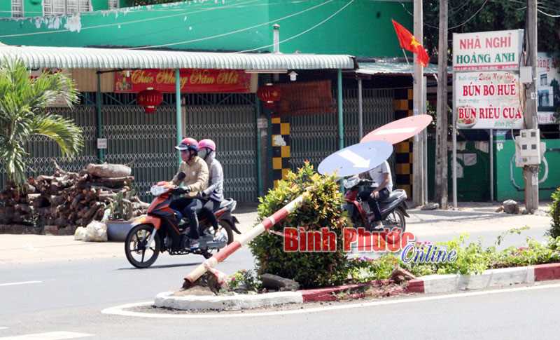 Biển b&aacute;o giao th&ocirc;ng g&atilde;y đổ