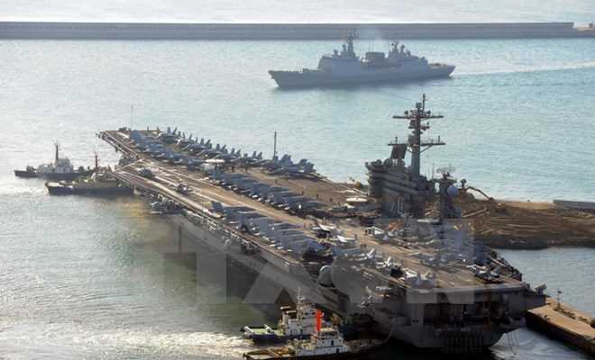 Mỹ đưa tàu sân bay Carl Vinson tham gia tập trận tại Hàn Quốc