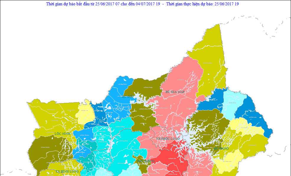Cảnh báo thiên tai mưa lớn trên địa bàn Bình Phước