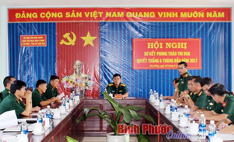 Cụm thi đua ban CHQS 6 huyện, thị nội địa sơ kết 6 th&aacute;ng đầu năm