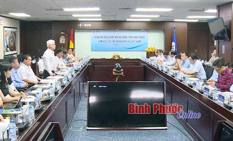 L&atilde;nh đạo tỉnh l&agrave;m việc với EVN