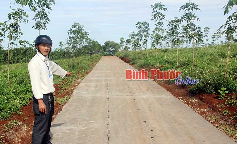 Hoàn thành tuyến đường qua lô cao su Nông trường Thọ Sơn