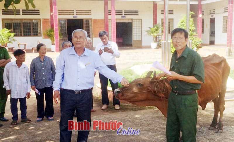 Trao 4 con bò cho gia đình nạn nhân chất độc da cam