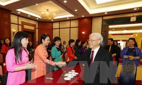 Tổng B&iacute; thư gặp mặt Nh&oacute;m nữ đại biểu Quốc hội kh&oacute;a XIV