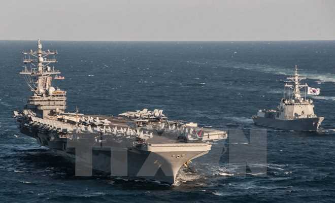 Mỹ triển khai tàu sân bay thứ 2 tới vùng biển ngoài khơi Triều Tiên