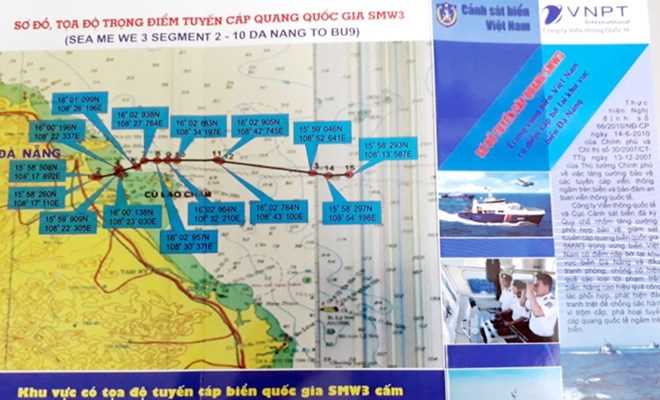 Cảnh sát biển chung sức cùng VNPT bảo vệ cáp quang biển quốc tế