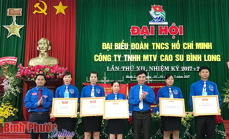 Đại hội đại biểu Đoàn thanh niên Bộ CHQS tỉnh, Công ty cao su Bình Long