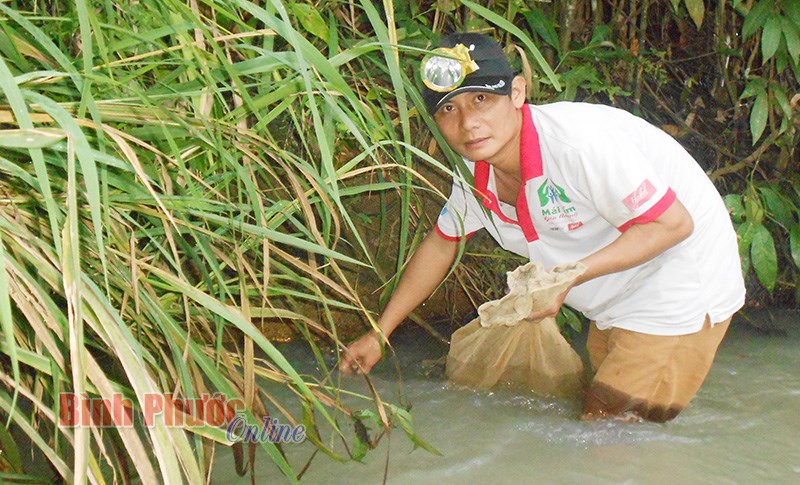 Mưu sinh bằng nghề bắt cua suối