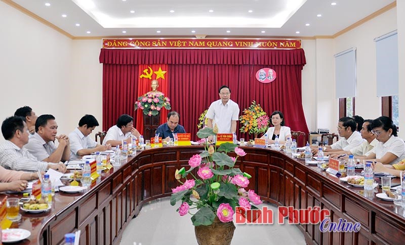 Đo&agrave;n kiểm tra 603 của tỉnh ủy l&agrave;m việc với Đảng ủy Khối c&aacute;c cơ quan tỉnh, Huyện ủy Chơn Th&agrave;nh