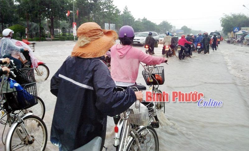 Mưa lớn, quốc lộ ngập trên 1m