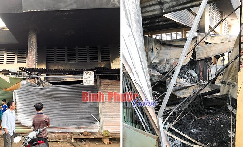 Cháy ki ốt chợ Đắk Nhau