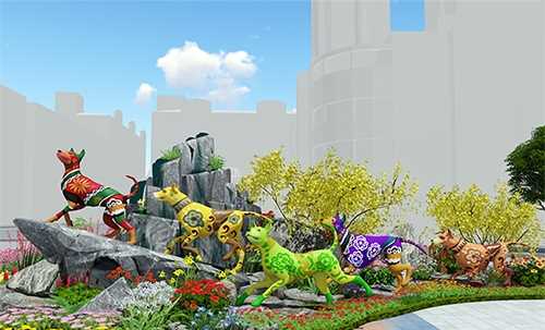 Ch&oacute; Ph&uacute; Quốc trở th&agrave;nh linh vật của đường hoa Nguyễn Huệ trong dịp Tết Mậu Tuất 2018