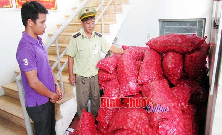 Tiêu hủy 1,2 tấn củ hành tím nhập lậu