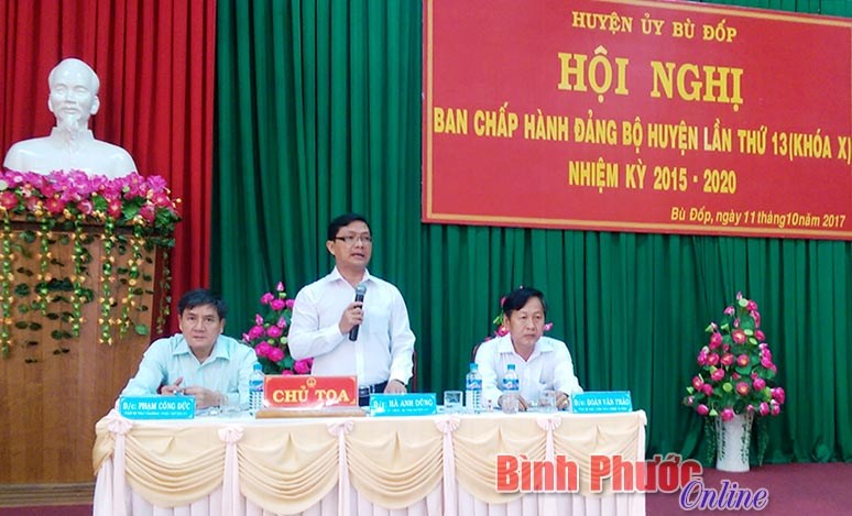 Hội nghị Ban Chấp h&agrave;nh Đảng bộ huyện B&ugrave; Đăng v&agrave; B&ugrave; Đốp