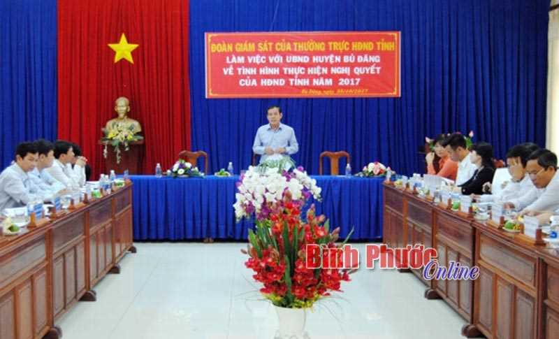 Thường trực HĐND tỉnh gi&aacute;m s&aacute;t tại huyện B&ugrave; Đăng