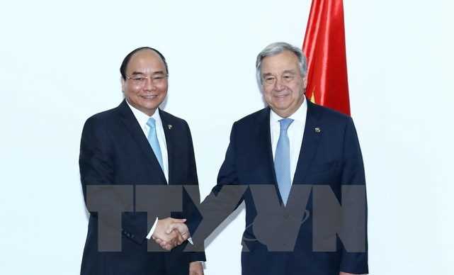 Thủ tướng gặp Tổng Thư k&yacute; Li&ecirc;n hợp quốc v&agrave; Chủ tịch Hội đồng ch&acirc;u &Acirc;u