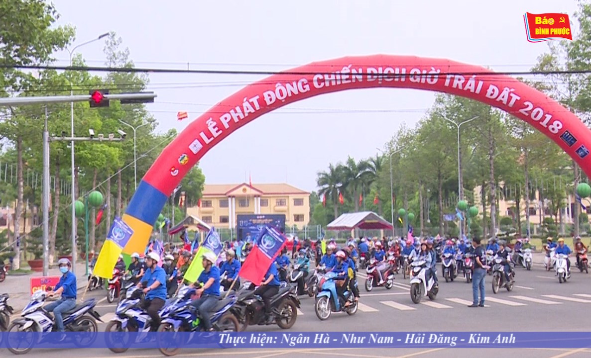 [Video] B&igrave;nh Phước phát đ&ocirc;̣ng chiến dịch giờ tr&aacute;i đất năm 2018