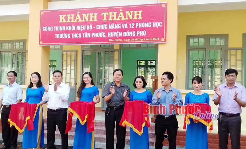 THCS Tân Phước: Khánh thành khu hiệu bộ - phòng chức năng và 12 phòng học