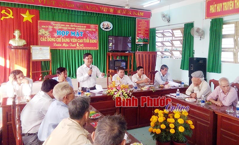 Huyện ủy B&ugrave; Đốp gặp mặt đảng vi&ecirc;n cao tuổi Đảng