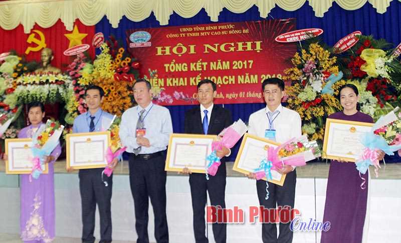 Năm 2017, cao su Sông Bé nộp ngân sách nhà nước 72 tỷ đồng