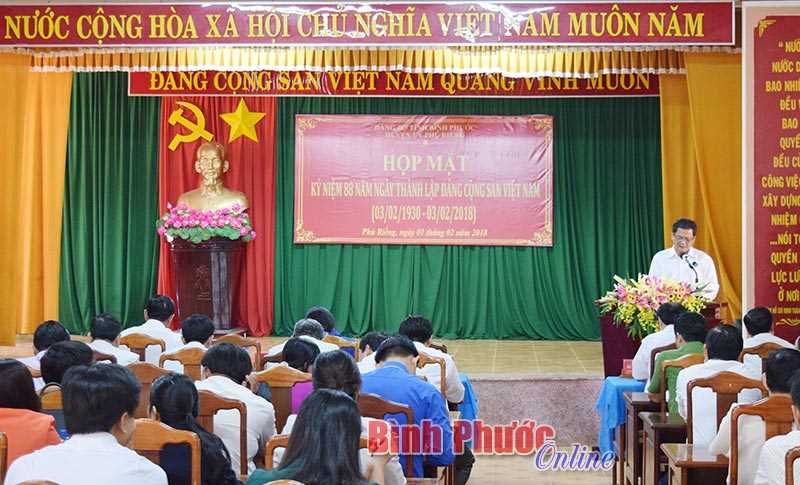 Lộc Ninh, Ph&uacute; Riềng: Họp mặt kỷ niệm 88 năm Ng&agrave;y th&agrave;nh lập Đảng Cộng sản Việt Nam