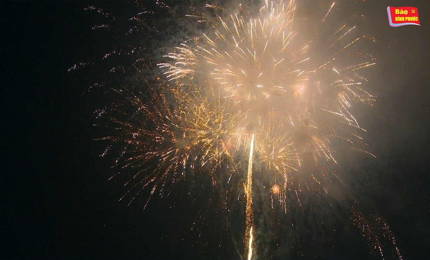[Video] B&igrave;nh Phước rực rỡ ph&aacute;o hoa đ&ecirc;m giao thừa