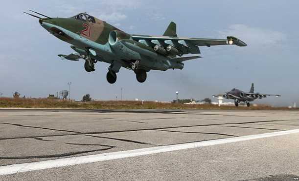 SOHR: Máy bay Su-25 của Nga bị bắn rơi ở Syria. phi công thiệt mạng