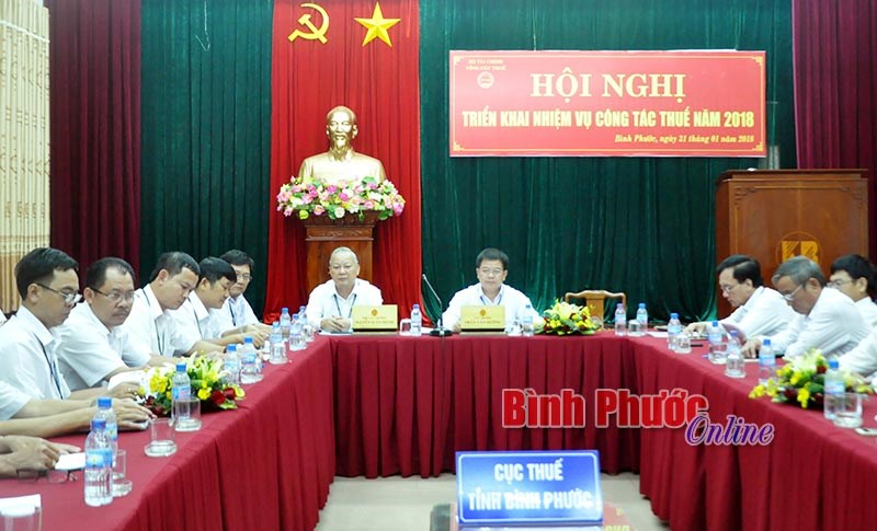 Hội nghị trực tuyến triển khai nhiệm vụ c&ocirc;ng t&aacute;c thuế năm 2018
