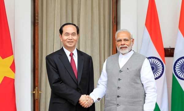 Chủ tịch nước Trần Đại Quang hội đ&agrave;m với Thủ tướng Ấn Độ Narendra Modi