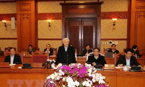 Ban B&iacute; thư họp đ&aacute;nh gi&aacute; thực hiện Chỉ thị 16 về tổ chức Tết Mậu Tuất